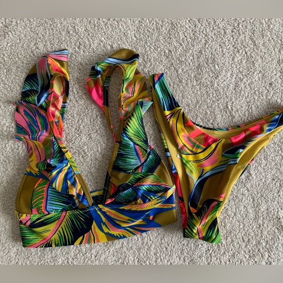 Aerie Tropical Print Bikini Sz XS - Picture 1 of 2